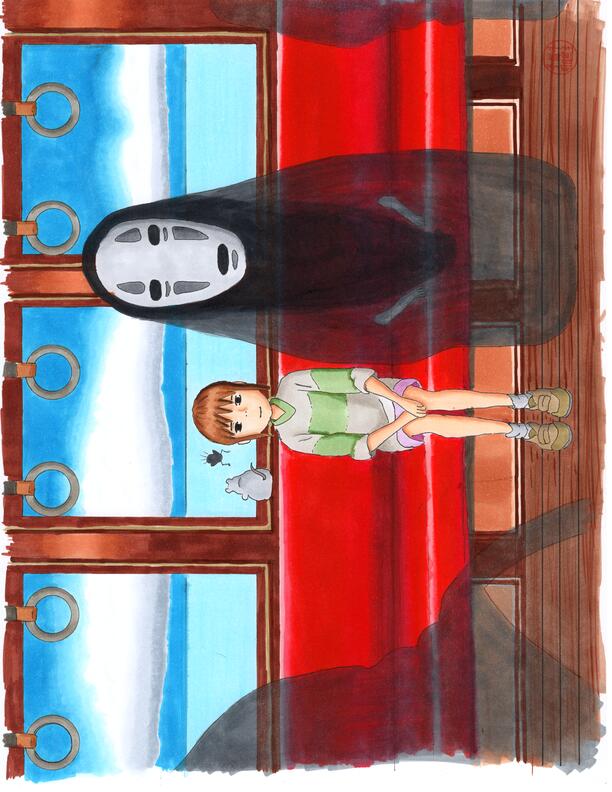Chihiro and NoFace on train